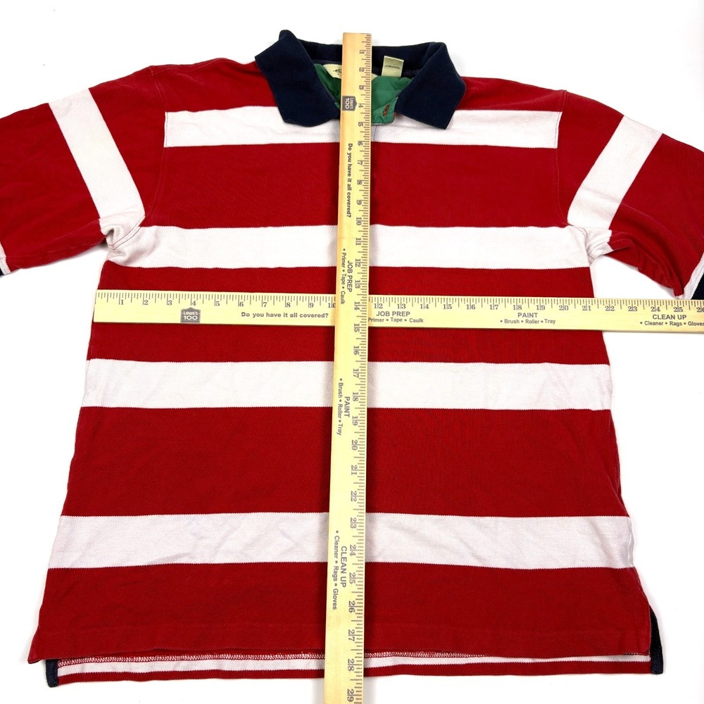 VTG 90s Eddie Bauer S/S Rugby Polo Shirt Mens Sz L Red White Blue Oversized Prep - Picture 3 of 16